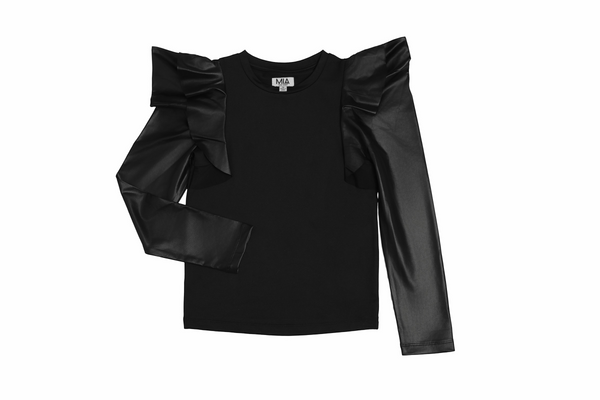 LONG SLEEVE FLUTTER TOP