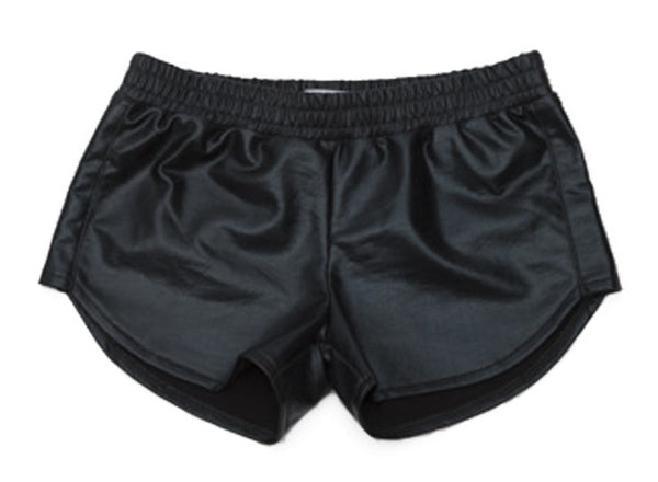 METALLIC SHORTS COATED FRENCH TERRY