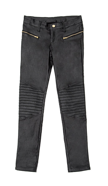ALLOVER COATED MOTO PANTS